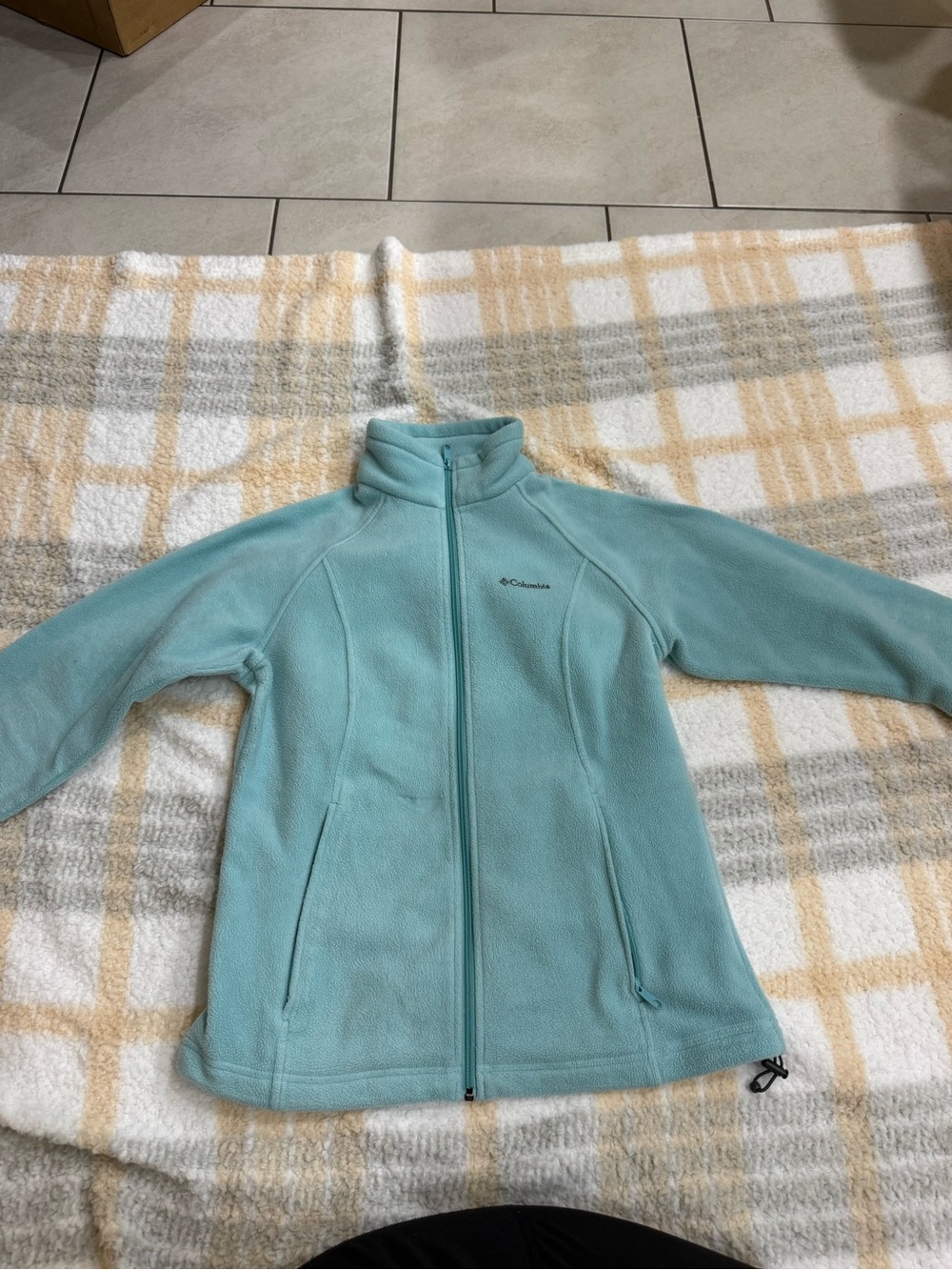 Columbia Girls' Light Teal Fleece Jacket